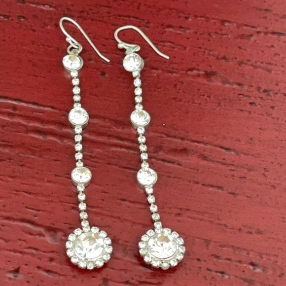 VTG Fashion Jewelry Cubic Zirconia Dangle Earrings  # 231 - Picture 1 of 5
